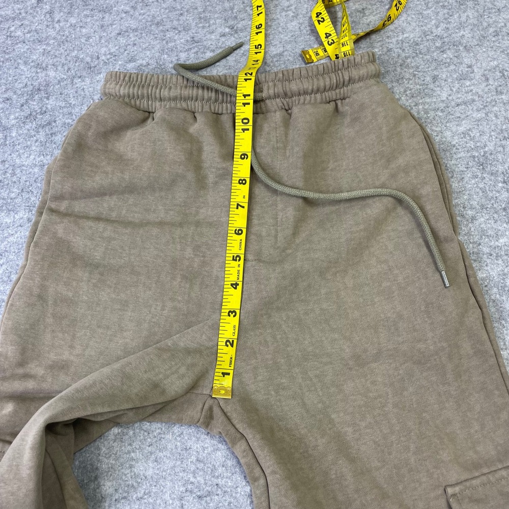 Mii Design By Korea Cargo Sweatpants S Wide Leg Joggers Olive Tan - Picture 13 of 16